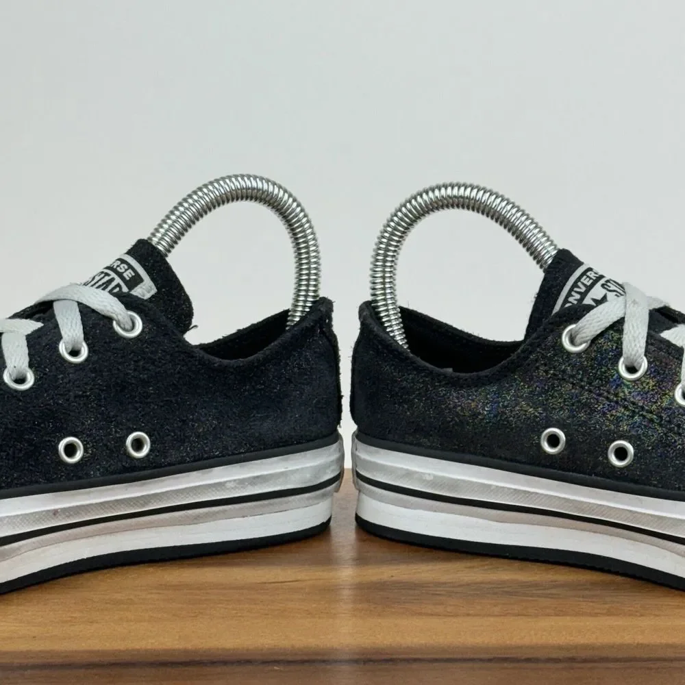 Big Kids Converse CTAS Lift Platform Shiny Suede Sneakers Shoes Size 2‎ Y
